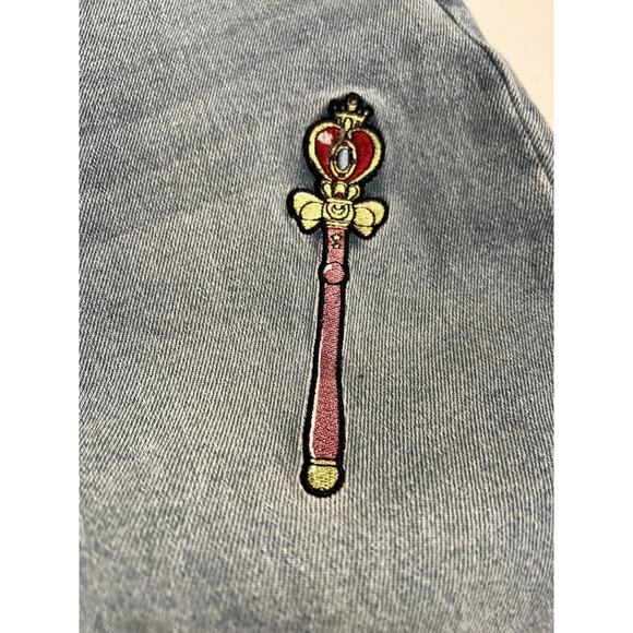 Sailor Moon Icons Embroidered Mom Jeans Size 1 Hot Topic Exclusive Cat Moon - Picture 5 of 16